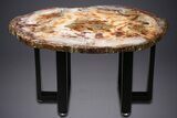 Wide Brilliant Red and White Petrified Wood Table #344144-2